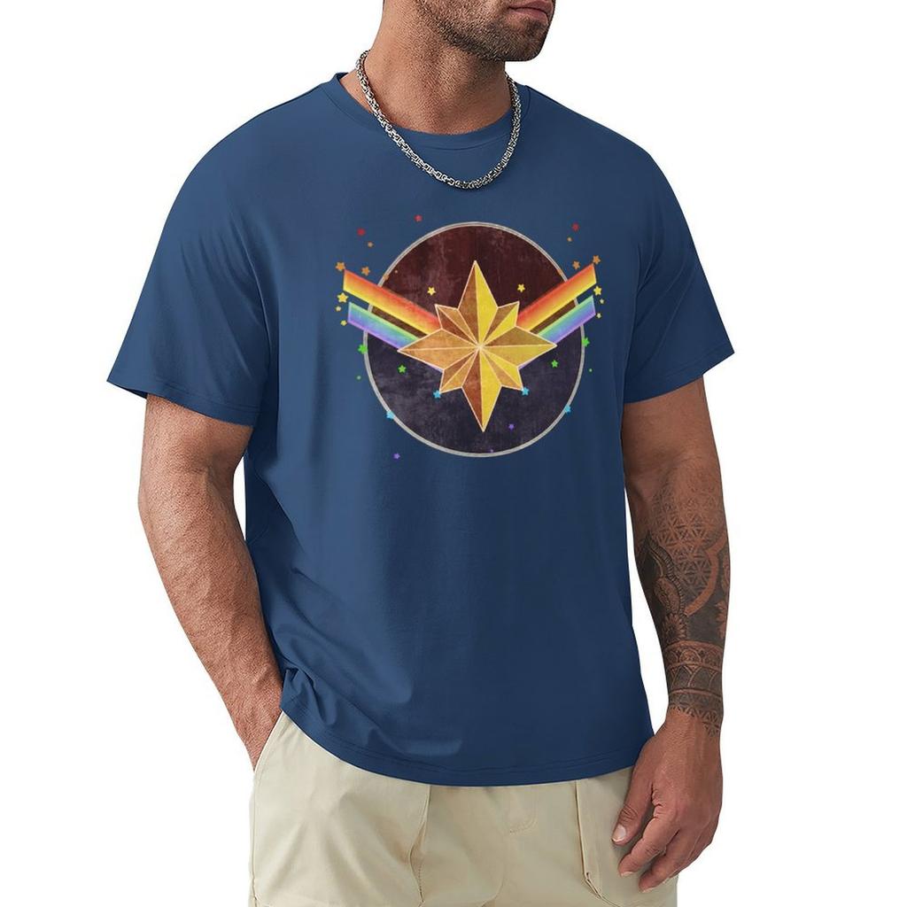 Футболка Rainbow Captain 2 с графическим принтом, винтажная футболка в стиле аниме, кавайная одежда, мужские винтажные футболки