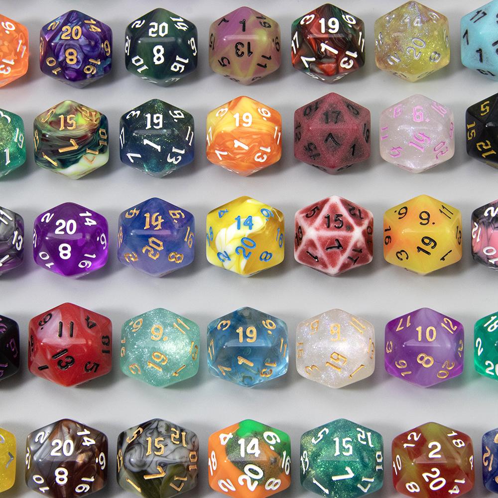 100 шт. случайных многогранных пластиковых кубиков D4-D20 разных цветов, стиль DND, игральные кубики для настольных игр своими руками, аксессуары для настольных игр