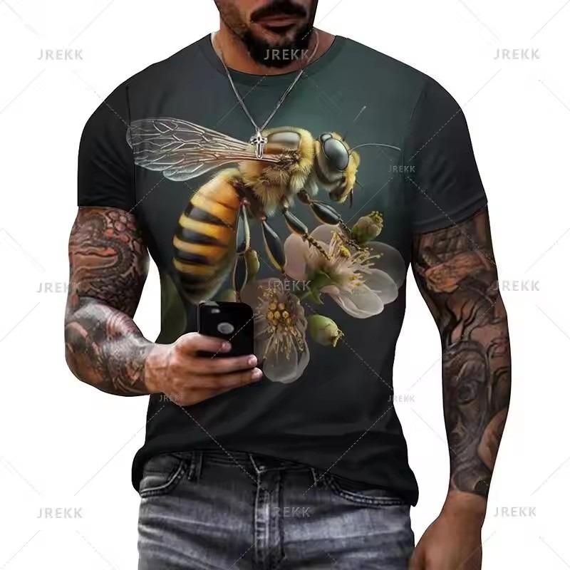 Футболка с рисунком Honeycomb Bee, модная футболка с 3D принтом, летние мужские повседневные уличные топы, футболки, женские спортивные толстовки больших размеров
