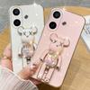 For Vivo V60 Lite Case Soft Electroplated Quicksand Hourglass Pellet KWAS Bear Silicone Shockproof Protector Smooth for Vivo V60 Lite Back Cover