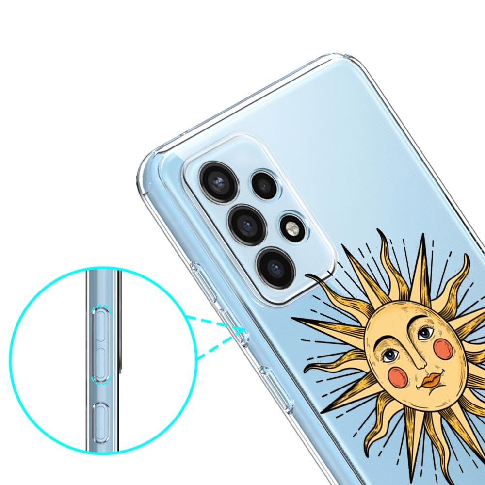 Забавный чехол для телефона Samsung Galaxy A51 с изображением солнца и луны и ангельскими глазками A71 A21S A12 A11 A31 A52 A41 A32 A23 A33 A53 A73 A03S A13 5G
