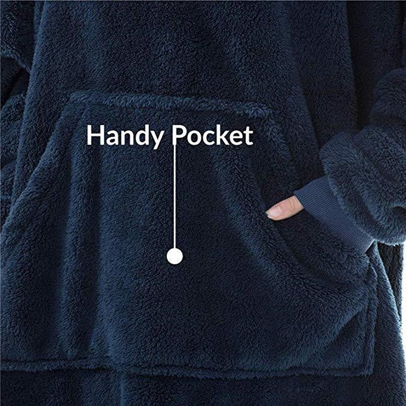 Women Men Oversized Hooded Sweatshirt Fleece Hoodies Blanket Comfy Pullover Blanket Home Clothing