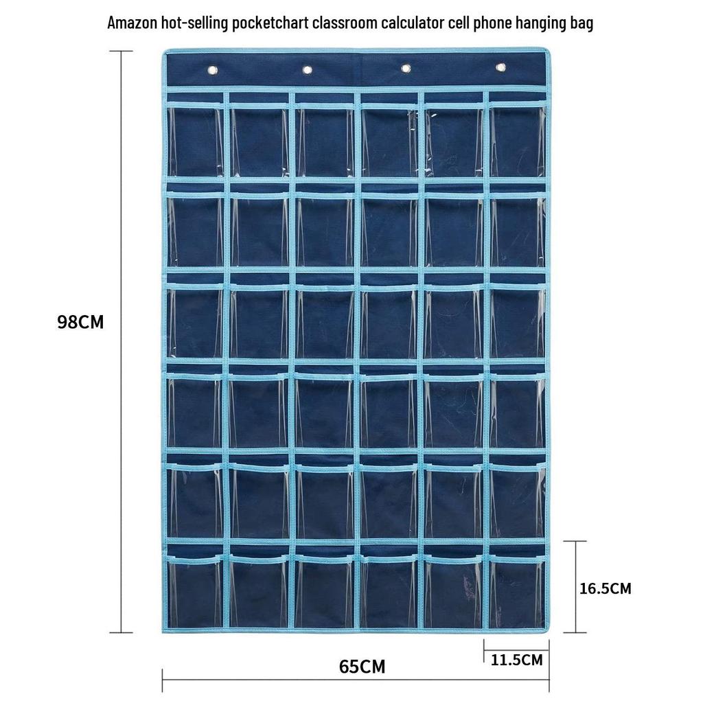Прозрачный подвесной органайзер с 36 карманами для мобильных телефонов и канцелярских принадлежностей для классных комнат