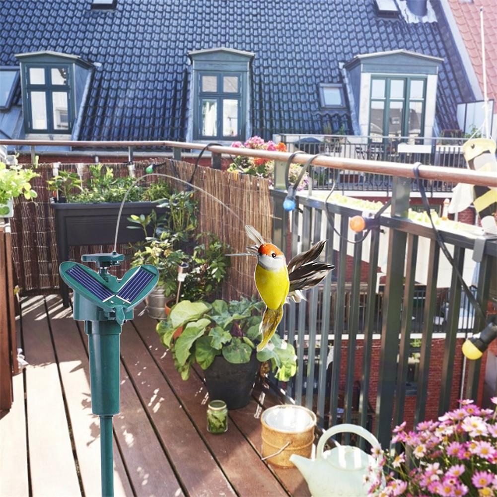 Креативный Сад На солнечной батарее Летающий Колибри Уличная Симуляция Искусственные Перья Цветные Птицы Двор Садовое Украшение