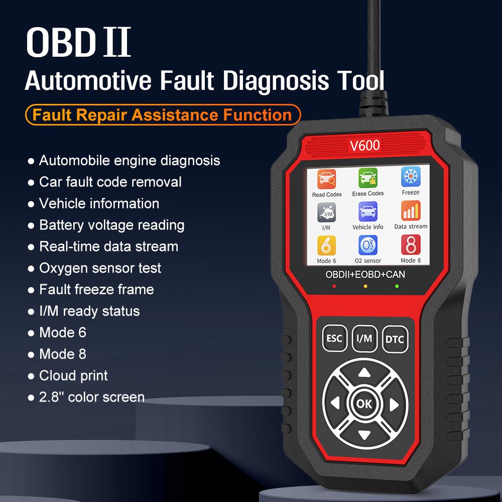 Professional Car OBD2 Diagnostic Tools Battery Voltage Detection OBD2 Scanner DTC Lookup Fault Code Clear Oxygen Sensor Tester