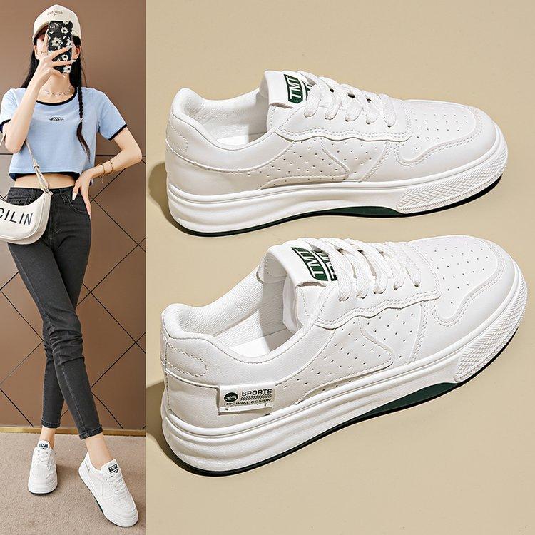 2024 Осень Новые Женские Кроссовки Женские Кожаные Легкие Женские Туфли Женские Повседневные Спортивные Маленькие Белые Туфли Женские