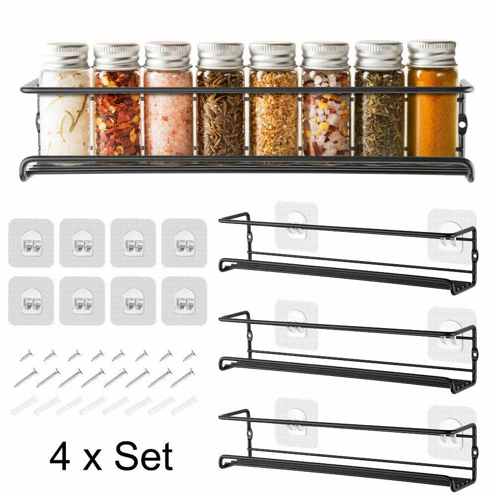 2/4PCS Hanging Kitchen Shelf Spice Shelf Wall-Mounted Kitchen Cupboard Doors