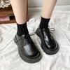 Loafers Women's Autumn and Winter 2025 New Retro Lace-up British Platform Single Shoes Round Head Muffin Sole Small Leather Shoes Women