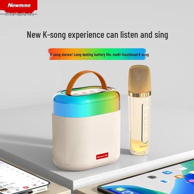 Портативный Bluetooth-микрофон-динамик для караоке Newsmy, штекер CN (адаптер в комплекте)