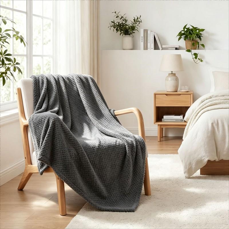 Soft Plush Throw Blanket Sofa Office Bed Lightweight Cozy All Season Use 100x127cm To 228x264cm