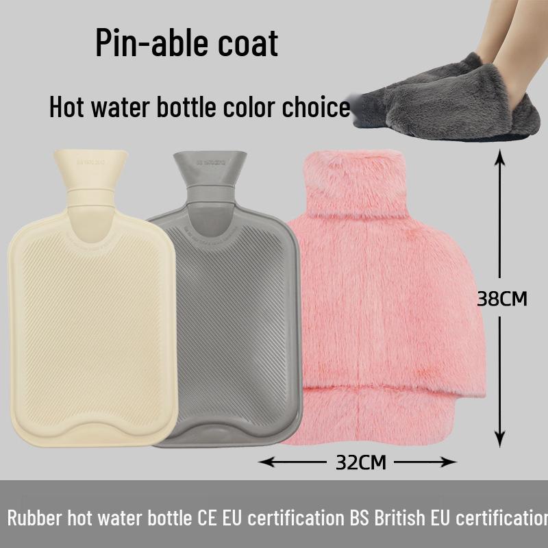 Explosion-Proof Hot Water Bottle: Rubber Design for Stomach and Feet, Long-Lasting Warmth