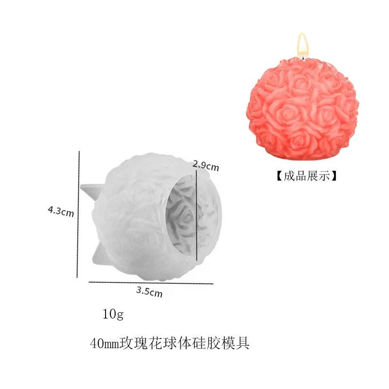 3D Свеча-шар роза Ароматерапевтическая форма DIY Форма для литья на День святого Валентина Креативный элегантный подсвечник Домашний свадебный декор