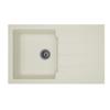 Built-in Kitchen Sink 1 Bowl + 1 Drainer Aloa - Resin - 81 X 50 Cm - White