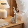 Праздничные украшения для каминной полки, 3D-печатная фигурка оленя, Минималистичная скульптура сидящего оленя, Современные статуэтки животных для гостиной, Рождественский стол