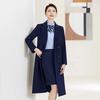 Troyman Women's Navy Wool Blend Business Overcoat