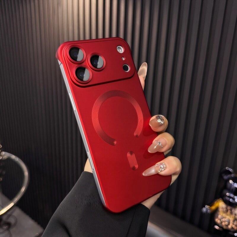 Тонкая металлическая краска ПК Для Магнитного чехла Для Для Iphone 17 Air 16 1 14 13 Pro Max Plus Защита объектива Безрамочная Охлаждающая крышка