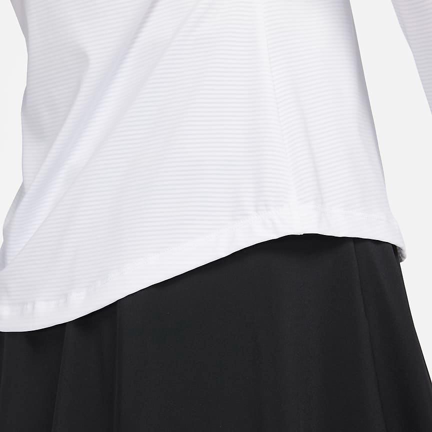 Nike Dri-Fit UV Victory Солнцезащитная однотонная футболка с логотипом и круглым вырезом, коротким рукавом, женские футболки, белые DH2069-100