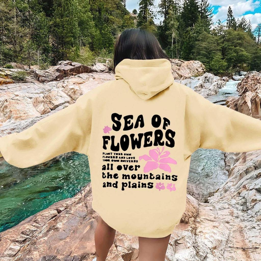 Женская модная толстовка с длинным рукавом, принтом букв, капюшоном, завязками, большим карманом, толстовка сверху