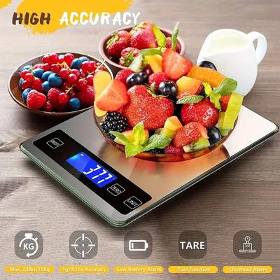 Весы для еды из нержавеющей стали 15 кг/33 фунта цифровые кухонные весы для выпечки высокоточные многофункциональные цифровые весы с подсветкой ЖК-дисплея