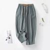 Women Wide Leg Pants Elastic Drawstring Waist Casual Comfy Trousers Solid Color Loose Fit Commuting Style Pants
