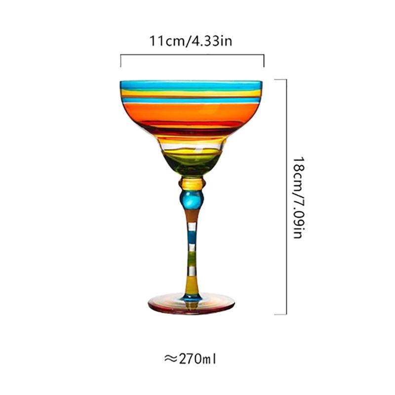 Ручная работа, красочные бокалы для маргариты, изысканная бессвинцовая коктейльная посуда для свадебной вечеринки, уникальный кубок для напитков