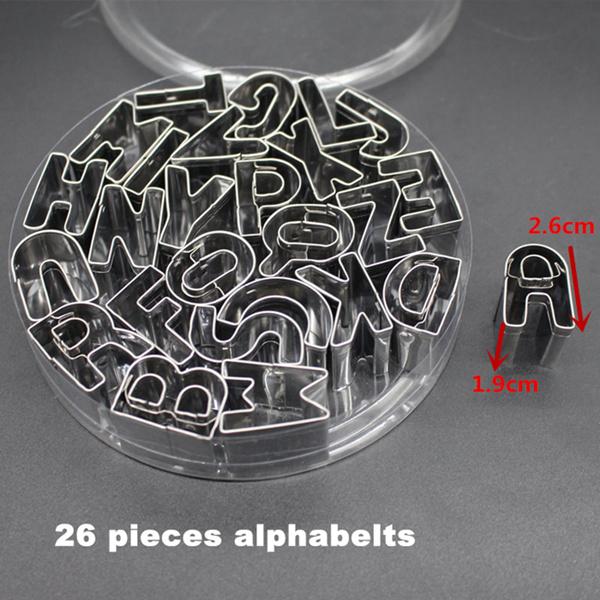 Формочки для печенья в виде букв алфавита из нержавеющей стали, набор формочек для печенья, набор формочек для украшения тортов, набор формочек для помадки