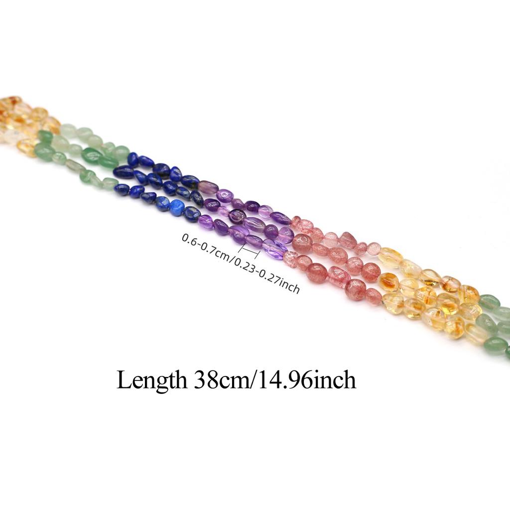 1 нить разноцветных бусин из натуральных драгоценных камней, богемные нерегулярные овальные бусины-разделители для изготовления украшений, рождественских поделок, ожерелий и браслетов своими руками, 38 см
