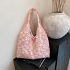 Литературный стиль милая мода текстура простой повседневный на плечо подмышечная сумка тренд легкая большая вместимость сумка-тоут женская сумка