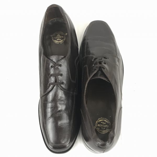 Винтажные 80-е-90-е Сделано в США Florsheim Натуральная кожа Прошитая подошва U-образный носок Классические Деловые Туфли Размер 27.5см Темно-коричневый(ИСПОЛЬЗОВАЛ)
