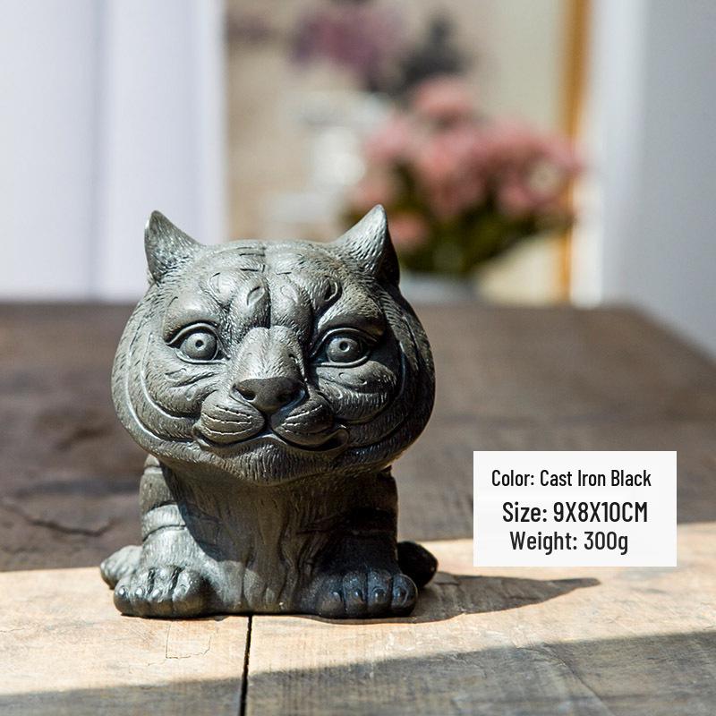 Handmade Antique-Style Chinese Zodiac Tiger Ornament for Home or Office Decor