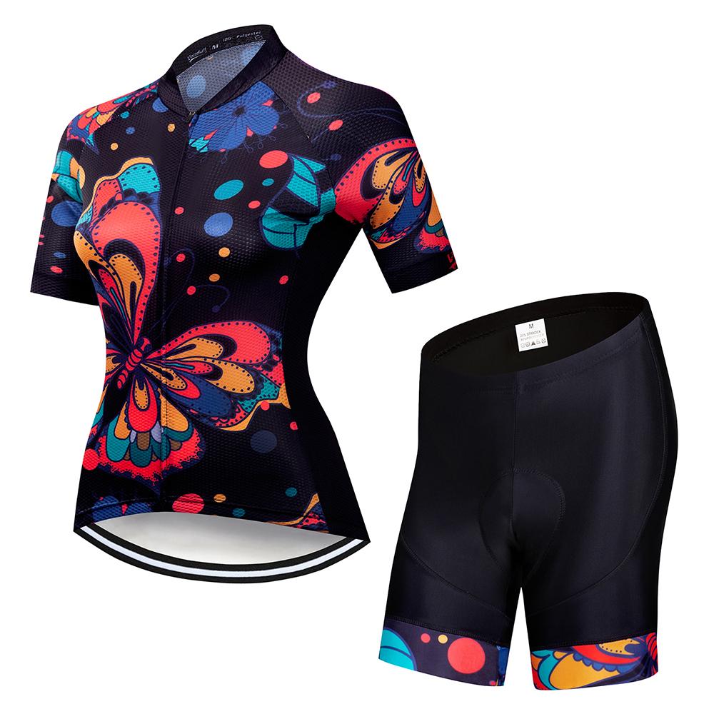 Women's Short Sleeve Cycling Jersey Set Summer Bike Outdoor Cycling Clothing Bicycle Clothing Quick-Dry Breathable Clothes