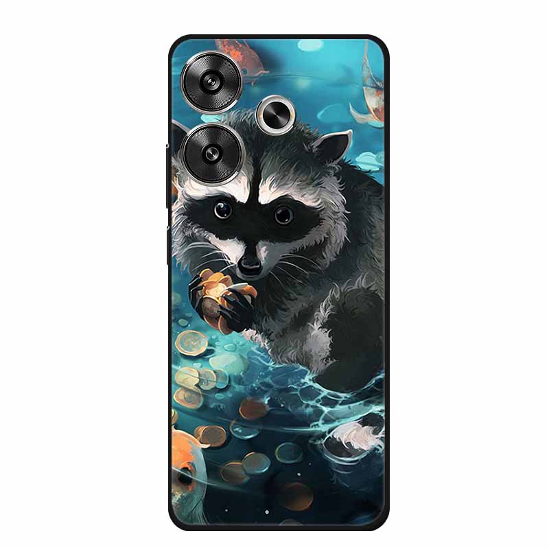 Phone Case For Xiaomi Poco M6 4G Back Cover Case Shockproof Black Silicone Soft Funda For Poco M6 Case PocoM6 M 6 6.79" Coque