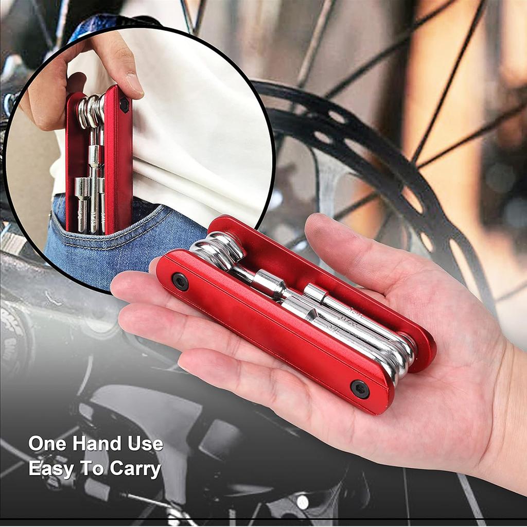 Multifunctional Metric / Imperial 6 in 1 Folding Nut Driver Set SAE, Portable Household Mini Folding Hexagon Socket Wrench