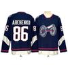 Mens Ice Hockey Jersey Training Shirt Vintage Style Cotton Blend Sportswear With Embroidered Number 8