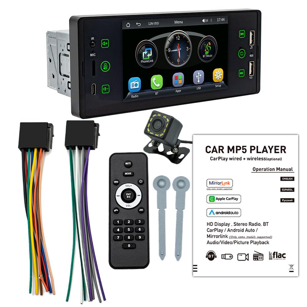 BQCC 5-inch Stereo Multimedia Player carplay&Android Auto BT FM Transmitter USB Interface TYPE-C Charging Interface carMP5 F150W