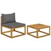 Day and Night - Day and Night 2-piece Garden Sofa Set with Solid Acacia Wood Cushion