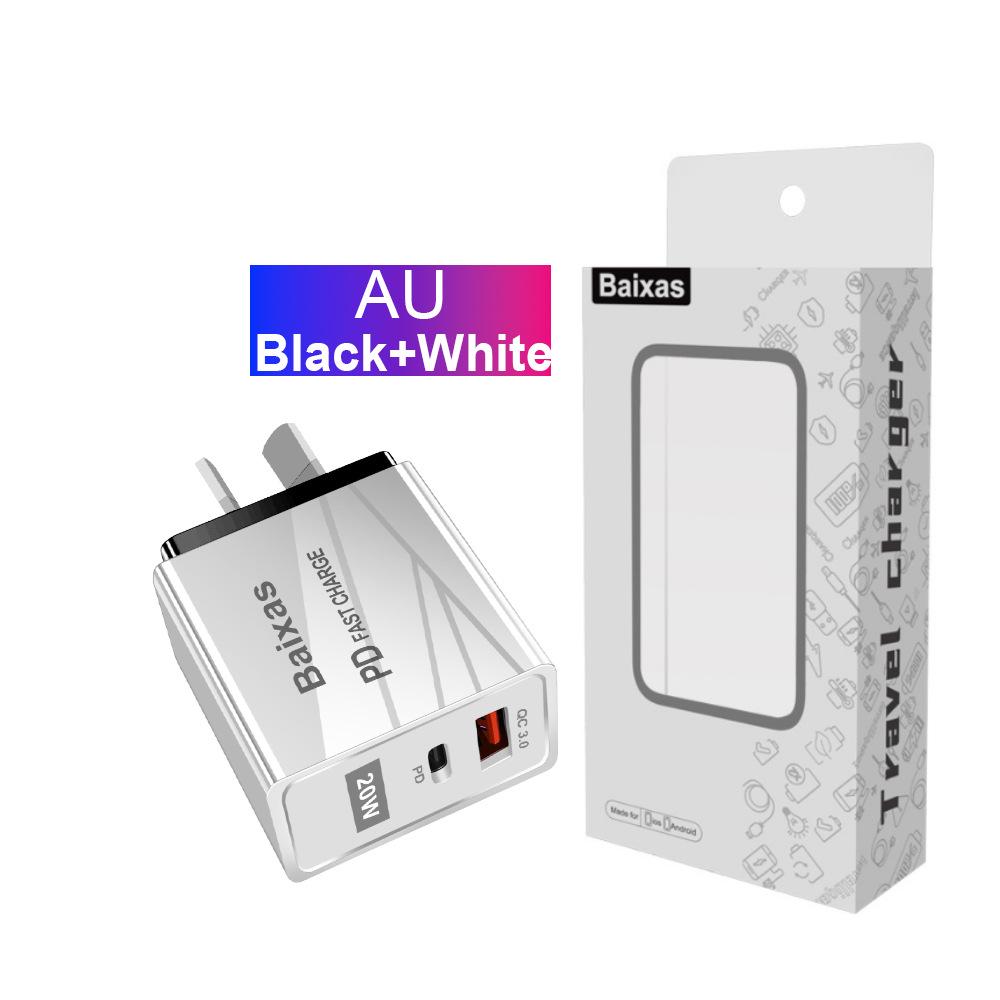 Быстрое дорожное зарядное устройство EU/UK/AU QC3.0+PD с несколькими напряжениями и портом USB