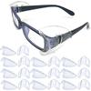 10 пар защитных очков, гибкие противоскользящие боковые щитки, подходят для средних и больших очков с прозрачными линзами