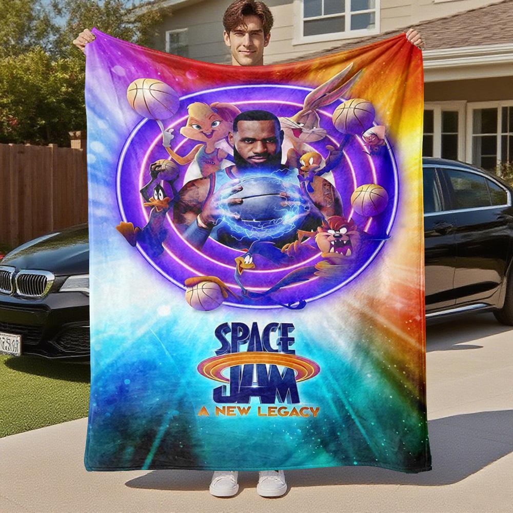 1pc Space Jam A New LegacyOutdoor Flannel Blanket Soft Plush Decor for Picnics, camping,Bedroom, Playroom, or Lunch Breakn1194A