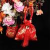 Chinese Style Canvas Flower Drawstring Bag Large Capacity Festive Sugar Bag  New Year