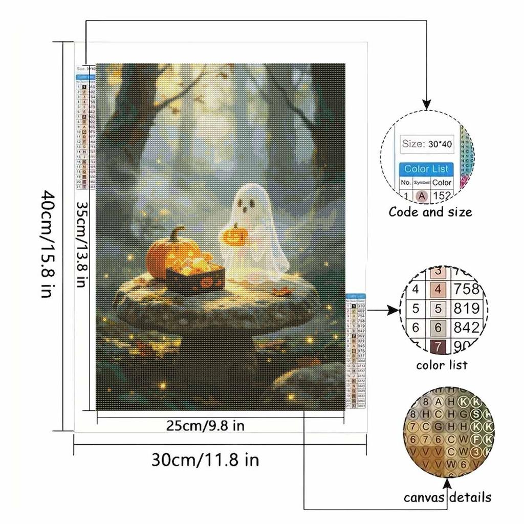 Halloween diamond painting kit handmade diy cute ghost and pumpkin painting home decoration painting