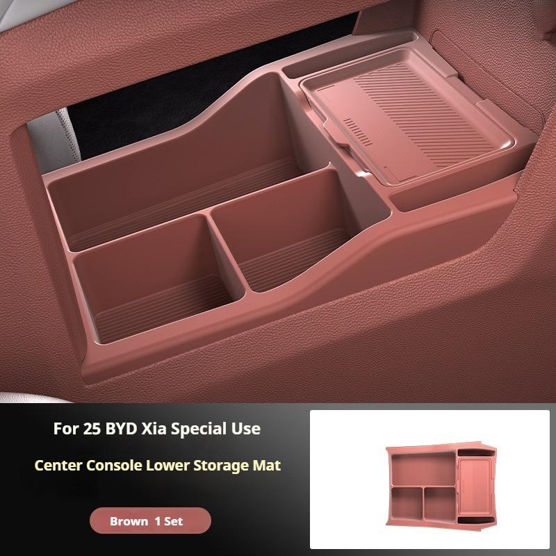 For 25 BYD Xia Car Central Control Lower Storage Box Silicone Storage Box Anti-Slip Waterproof Car Interior Modify Accessories