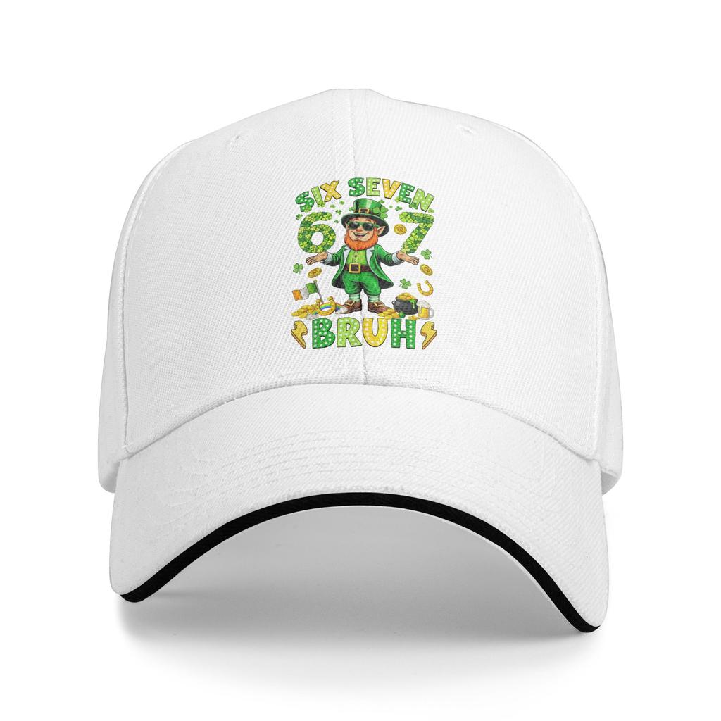 Six Seven Bruh St Patricks Day Leprechaun Meme 6 7 Casual Baseball Cap Trucker Hat Outdoor Gym Hip Hop Hats Unisex Baseball Caps