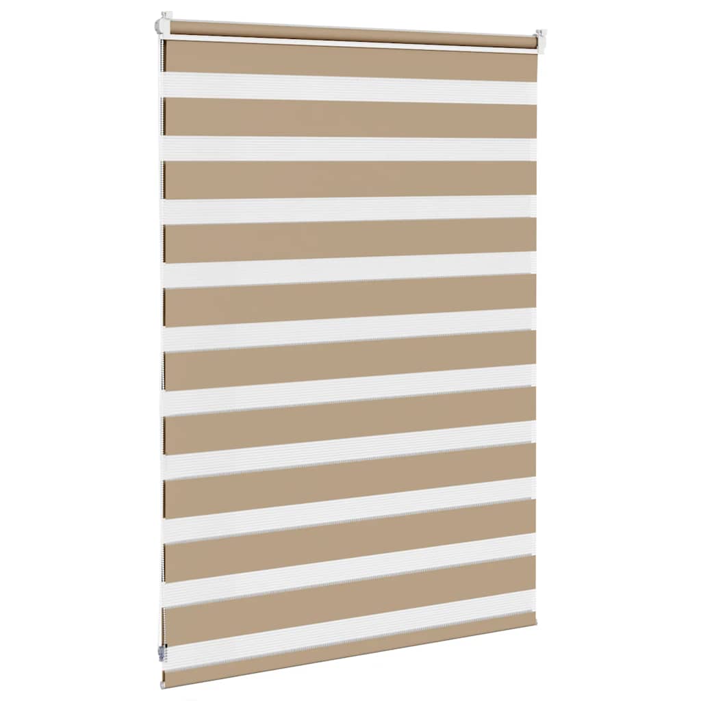 Double Zebra Roller Blind Sand Brown 110 x 100 cm Fabric Width 105.9 cm Polyester