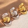 Stainless Steel Smooth Surface Design Rings for Women Men Classic Exaggerated Wide Chunky Opening Ring Party Jewelry Accessories
