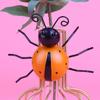 Backyard Wall Sculptures Statues Cute Rustic Metal Ladybugs 3D Wall Art Garden Wall Decor
