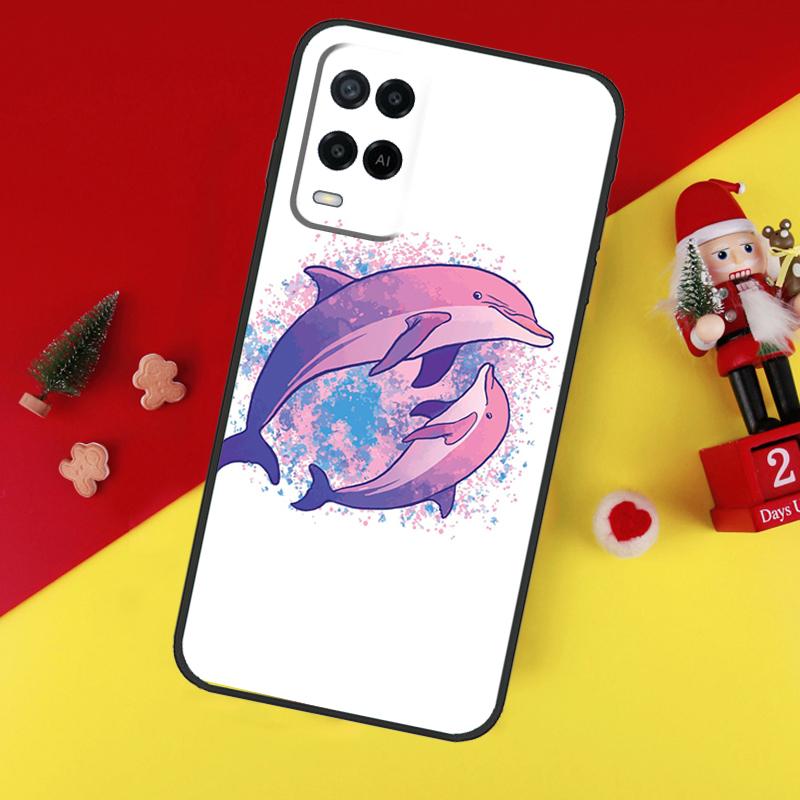 Dolphin Case For Oppo A78 A98 A18 A38 A58 A5 A6 Pro A54 A74 A94 A17 A57 A80 A60 A40 A96 A76 A16 A15