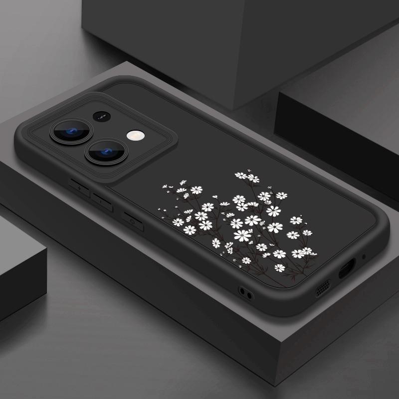Мягкий силиконовый чехол с маленьким цветочным узором для Xiaomi 13T Poco F6 X6 Pro X5 Redmi Note 13 Pro 12 11 10, защита объектива, противоударный чехол для телефона