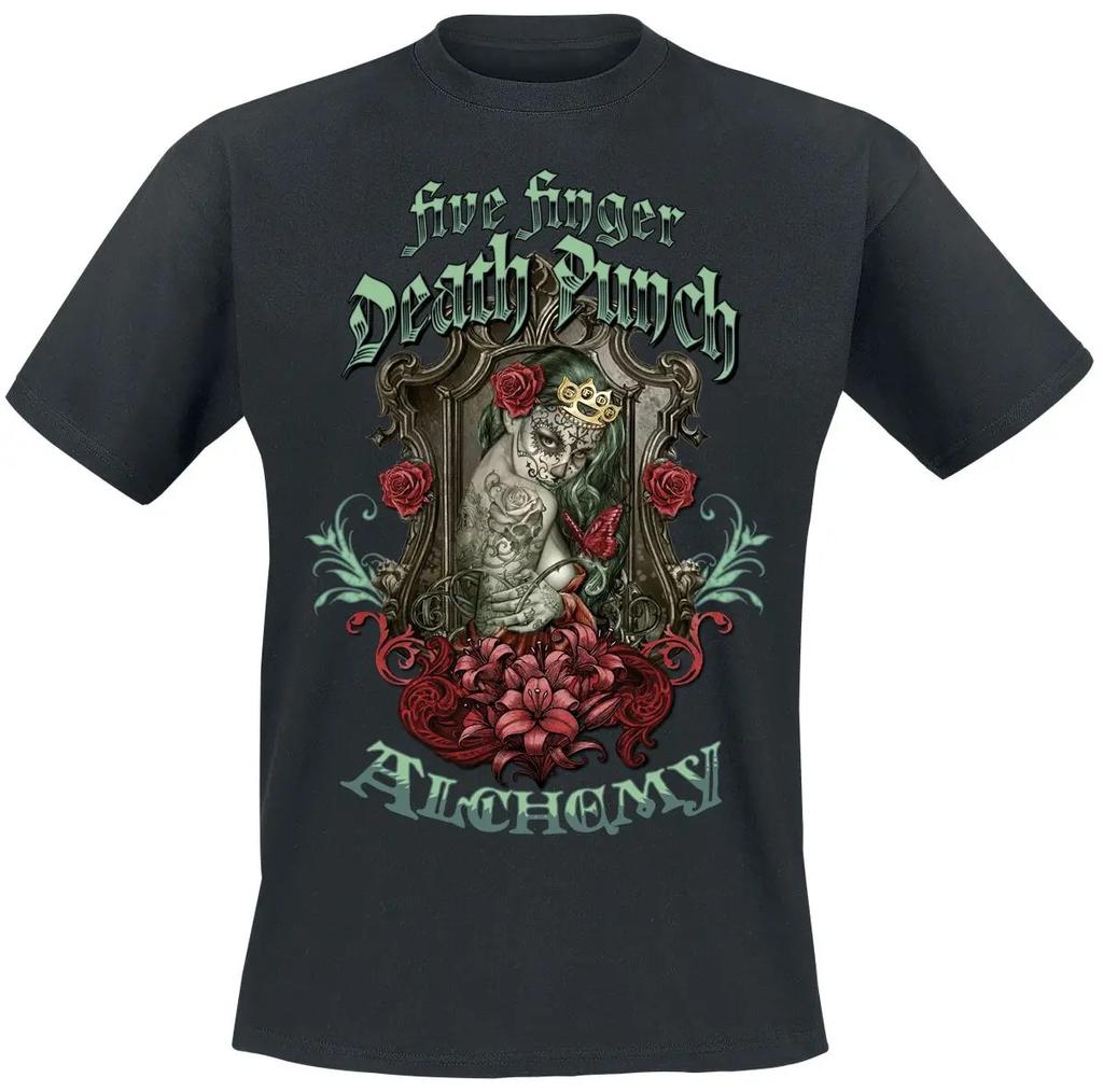 2026 Summer Five Finger Death Punch Cool Heavy Metal Skull Graphic Tee Vintage Rock Vibe Cotton Tshirt For Collectors