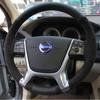 Для Volvo XC60 2010-2013 S80 2012-2016 ручной шов нескользящая черная кожа замша чехол на руль автомобиля